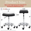 CoVibrant Adjustable Rolling Stool with Extra Wide Seat, Lockable Rubber
