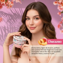Crema Hidratante Corporal y de Manos con Aroma Tropical a Mango, Durazno y Naranja – Mantiene la Piel Suave, Hidratada y Nutrida (Durazno)