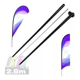 Sesuconsa by Proveer de Mexico Asta De Bandera 2.8m+ Base Estructura Cruceta+ Pivote