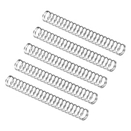 QUARKZMAN Small Compression Spring x 5 Pieces Spring Steel Tension Spring for Household Applications, [Silver Tone, 0.5 mm Wire Diameter, 5 mm Outer Diameter, 45 mm Free Length]