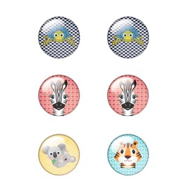herlitz Cute Animals Round Flat Magnets - Pack of 6