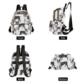 ALAZA Boston Terrier Dog Mini Backpack Purse for Women Travel Bag Lightweight Shoulder Bag Fashion Daypack