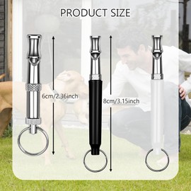 3pcs Dog Whistle for Recall, Adjustable Frequency Dog Training Whistles to Stop Barking, Silent Ultrasonic Stainless Steel Whistle for Dog & Puppy Recall