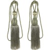 Pack of 2 Curtain Tiebacks Green, Decorative Tiebacks with Tassels,
