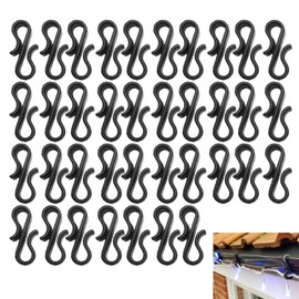 UtySty 60 Pack Fairy Lights Clips Christmas Light Clips Double End S Shaped Hook String Light Hanger Hooks for Fairy String Lights RGB LED Wire Light Indoor Outdoor Starry Twinkle Light Patio Lights
