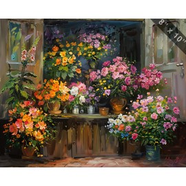 A Flower Exhibition Booth oil painting 8x10 print