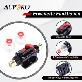 Aupoko Circuit Breaker Car Fuse Holder Circuit Breaker Inline with Manual Reset Function, Suitable for Car Audio System RV Home Marine Truck (20A)