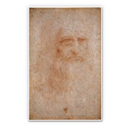 Leonardo Da Vinci Self Portrait - 5" Vinyl Sticker - for Car Laptop I-Pad - Waterproof Decal
