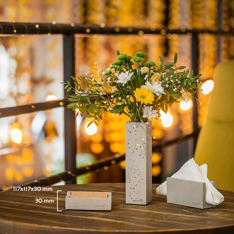 Concrette Loft Napkin Holder for Tabletop Handmade from Architectural Concrete
