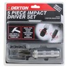 DEKTON DT65226 Hand Impact Screwdriver Set, Black/Red, Set of 5