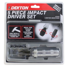 DEKTON DT65226 Hand Impact Screwdriver Set, Black/Red, Set of 5 Piece