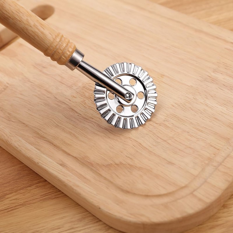 Pie Cutter Stainless Steel Raviolica Cutter Stamp Roller Wheel Round