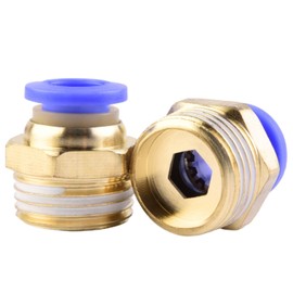 4 x 8 mm 3/8 inch PT Male Thread Straight Push to Connect Fittings Insert Hose Pneumatic Quick Connector