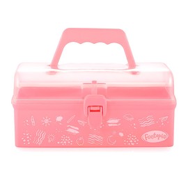 Funtopia Plastic Art Box for Kids, Multi-Purpose Portable Storage Box/Sewing/Tools Organizer for Kids' Toys, Craft and Art, School, Office Supply - Pink