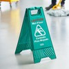 Caution Wet Floor Sign, 25 Inches, A-Frame, Green, Bilingual