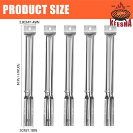 Universal Adjustable Grill Burner Tubes, Extendable Length from 13” to 17.5", Stainless Steel Burners Replacement for Charbroil, Nexgrill Grill and Most Grills, 5-Pack