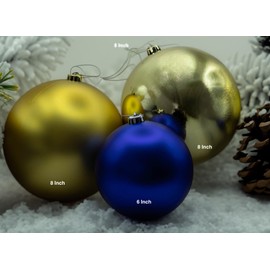 Juego de 2 adornos, color azul mate, colgante gigante de 6 pulgadas (SPN Decor)