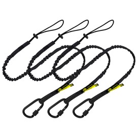 BearTOOLS Long Reach Extended Tool Safety Lanyard – Safety Fall Protection – Aluminium Screw Lock – Twin Locking Attachments - Ultra-Sturdy (Black 3PK)