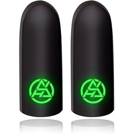 Yjemle 1 Paar schwarze Game-Fingerspitzen-Handschuhe für schweißfeste, rutschfeste Fingerhülse, atmungsaktive Gaming-Fingerabdeckung, Daumenhandschuhe für mobiles Gaming, Griffschmerzlinderung, Handy