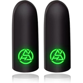 Yjemle 1 Paar schwarze Game-Fingerspitzen-Handschuhe für schweißfeste, rutschfeste Fingerhülse, atmungsaktive Gaming-Fingerabdeckung, Daumenhandschuhe für mobiles Gaming, Griffschmerzlinderung, Handy