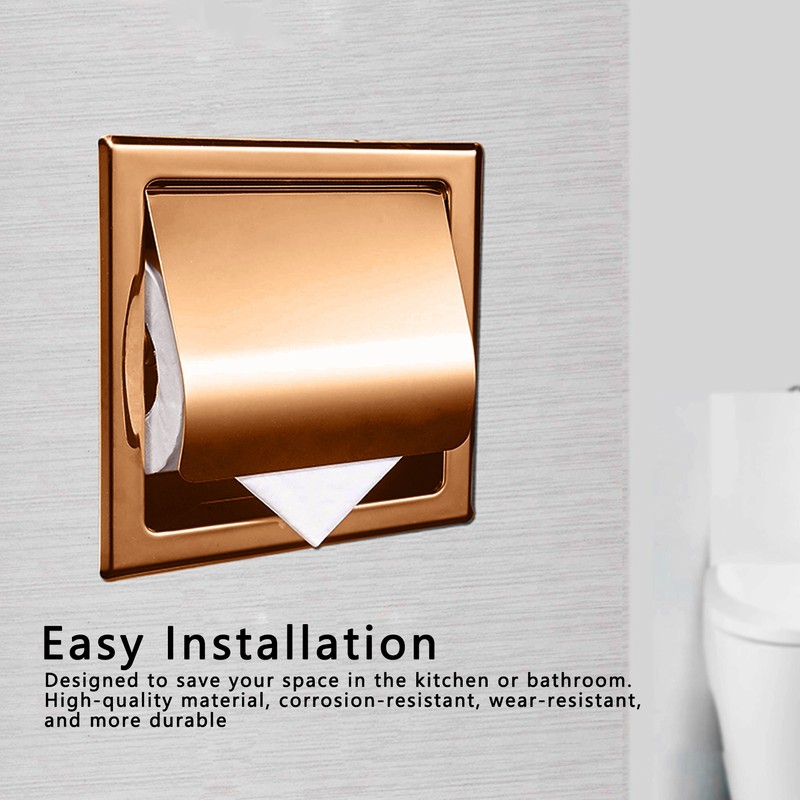 Embedded Style Toilet Paper Holder Stainless Steel Paper Towel Holder