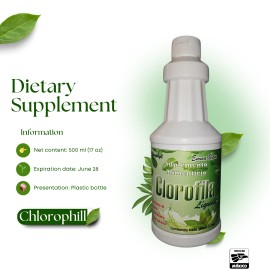 emmabram Clorofila Líquida con Extractos de Menta, Spirulina y Hierbabuena Suplemento Nat