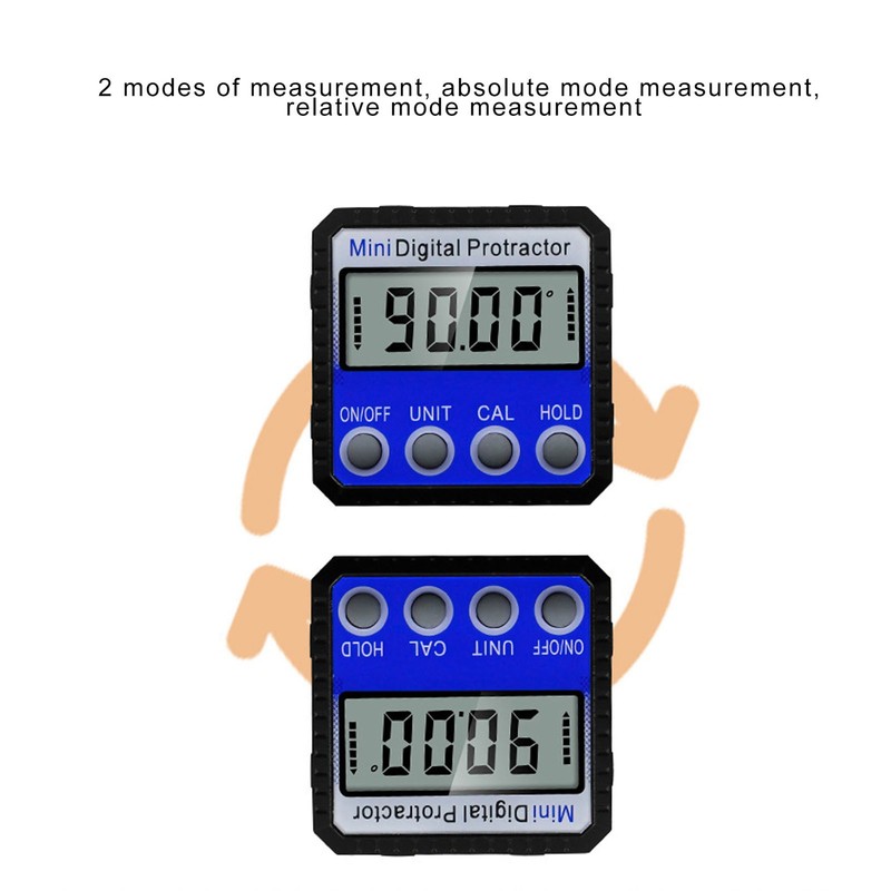 Digital Inclinometer Magnetic 360° 4 Units Portable Digital Angle Gauge