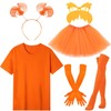 Honic 6 Pcs Orange Cartoon Character Costume Yellow Fake Mustache