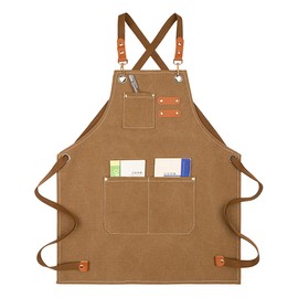 MAIGO Kids Aprons - Waterproof Cotton Canvas Kids Apron with Pockets, Kids Aprons for Cooking, Kids Art Apron for Boys Girls, Chef Apron for Kids age 8 9 10 11 12, Apron for Kitchen Baking Painting