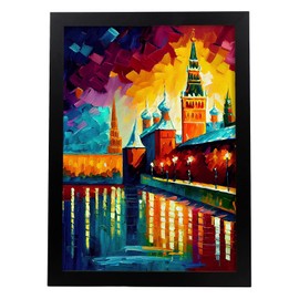 Nacnic The Kremlin Oil Painting Style Poster. Illustrations of monuments and cities in Full Colour Photographic Style. Interior Design and Decoration. Size A4.