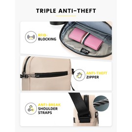 HALOVIE IHIKER3 Unisex Anti-Theft Mini Shoulder Bag, Small Shoulder Bag, Crossbody & Messenger for Travel, Air Travel and Festivals, khaki