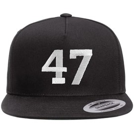 47 Embroidered Flat Bill Cap | Support 47th President of United States Snapback Hat, Black