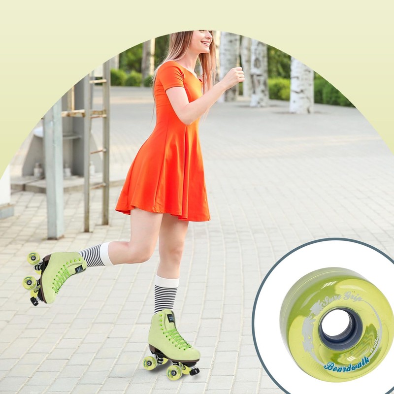 Sure-Grip Boardwalk Outdoor Roller Skating Wheels - Key Lime