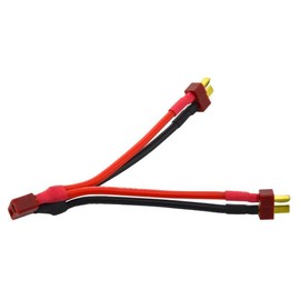 2pcs Deans T Plug Parallel Connector One Female to 2 Male Battery Connector Cable for RC LiPO Battery (Deans T Parallel Connector) (Deans T Parallel Cable)