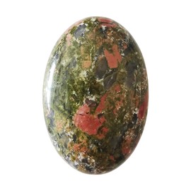 Manekieko Green Red Unakite Worry Stones Oval Palm Pockets Healing Crystal Massage Spa Energy Stone