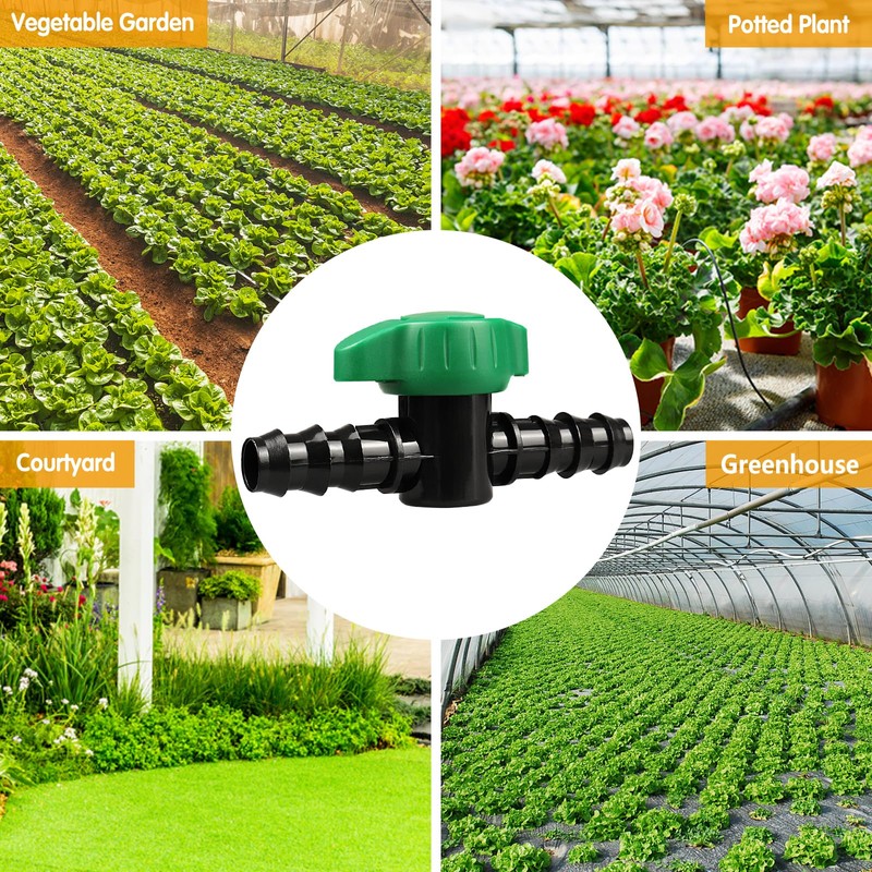 JOYPRO 1/2 Inch Drip Irrigation Barbed Valve, 8 Pack 1/2"