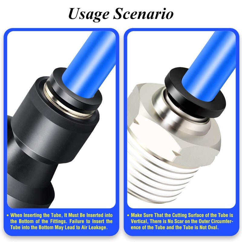 TAILONZ PNEUMATIC Blue 1/4 Inch od 32 Meter 100ft PU