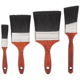 4 Piece Indoor/Outdoor Paint Brush Set with Ribbed Beavertail Handles for Latex and Acrylic Paints Handle 50% more bristles than regular Brush