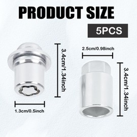 M12 x 1.5 Wheel Lock Lug Nut Set, 00276-00900 Anti-Theft Locking Lug Nuts with Wheels Lock Key, Chrome Wheel Locks for Car Lug Nuts Compatible with Toyota Camry, Corolla, RAV4, Tacoma, Lexus RX350