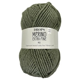 Frida's Wollhaus Drops 50 g Merino Extra Fine Mulesing-Free Washable Crochet Knitting 46 Colours (Mix 47 | Sage Green)