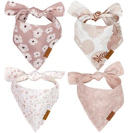 Remy+Roo Bandanas para perros – Paquete de 4 | Shannon | Tela duradera de alta calidad | Forma única | Ajuste ajustable | Múltiples tamaños disponibles (grande)