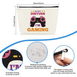 Gamer Gifts for Women Makeup Bag Video Game Gaming Gifts for Gamer Teen Girls Game Lovers Sister Friends Niece Birthday Graduation Gift Gaming Themed Cosmetic Bag Zipper Travel Toiletry Pouch