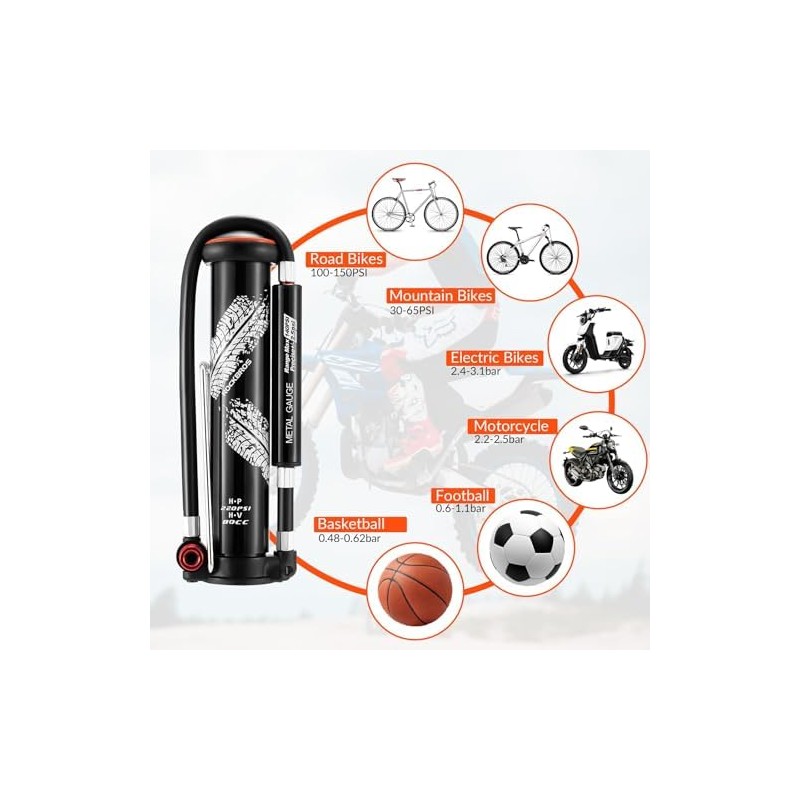 ROCKBROS Mini Bomba de Aire Manual para Bicicleta