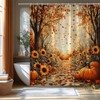 FAXTOZ Fall Shower Curtain Autumn Maple Forest Fallen Leaf Pumpkin