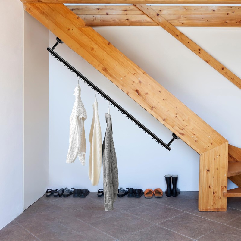 Wonderjune 2 Pack Closet Rail Hanging Closet Rod Ceiling Clothes