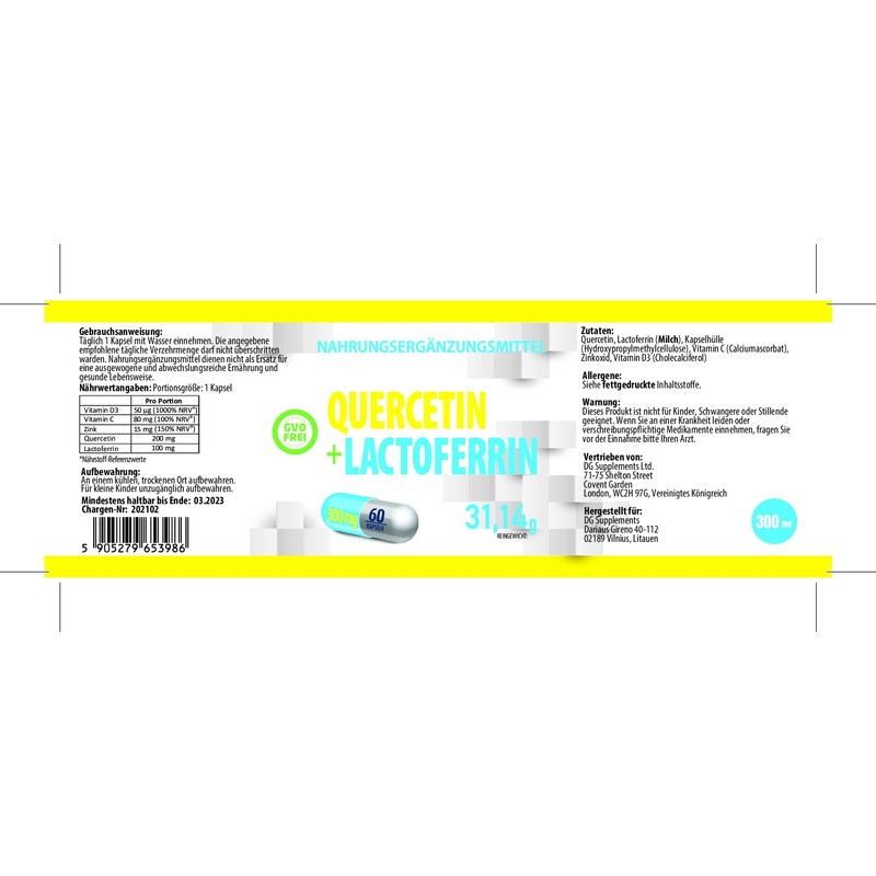 Hepatica Quercetin & Lactoferrin Complex | 300 mg | Immune