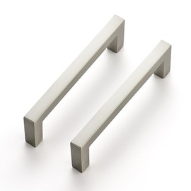 Ravinte 10 Pack Solid 3-1/2 Inch Center to Center Slim Square Bar Drawer Handles Kitchen Cabinet Handles Brushed Nickel Drawer Pulls Kitchen Cabinet Hardware Kitchen Handles Cabinet Pulls