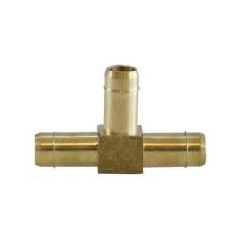 Midland Industries 21161 Single Barb Union Tee, 1/2" Tube OD x 1/2" Tube OD x 1/2" Tube OD, Brass