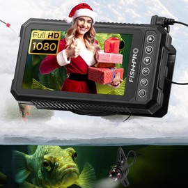 [FishPRO® 2026 Upgrade] 4.5'' True HD 1080P Underwater Fishing Camera (Plug & Play) - Ice Fishing Camera Underwater w/ 5,000mAh, USB-C, IR+LED, Fish Finder for Ice/Lake/Kayak, 20m/65ft