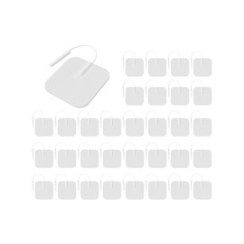 TENS Unit Replacement Pads 40PCS Value Pack, Reusable Latex-Free Electrodes Pads Compatible with TENS Machine of Brand AUVON, TENS 7000, Neocarbon, Nicwell, Etekcity, Nursal, TENKER (White)